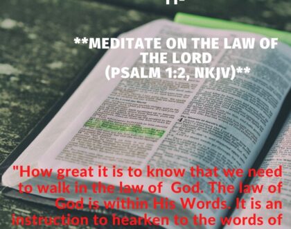 Meditate on the law of the Lord