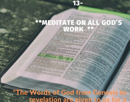 Meditate on all God’s work