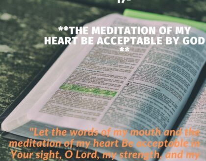 The meditation of my heart be acceptable by God.