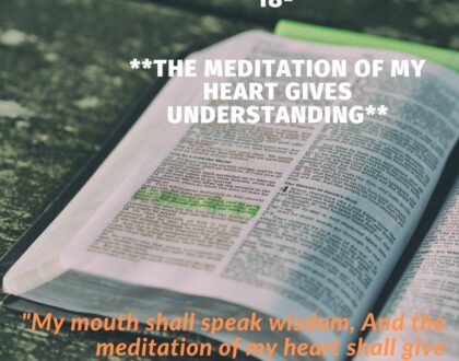 The meditation of my heart gives understanding.