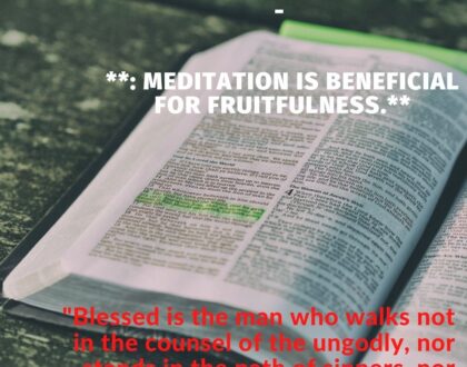 Meditation is beneficial for fruitfulness.