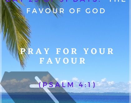 Day 29 of 31 days: The Favour of God-Pray for your Favour