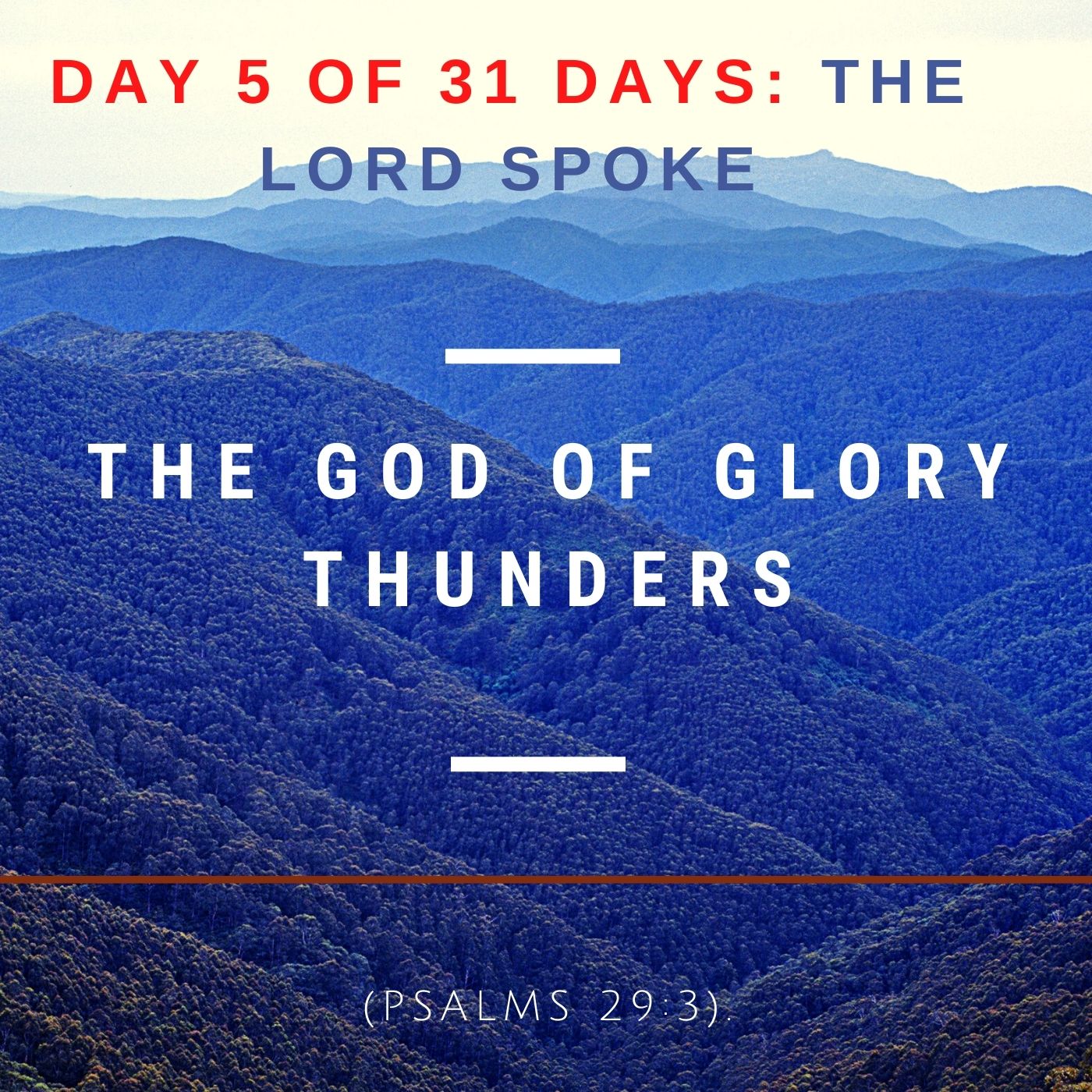 The God of glory thunders