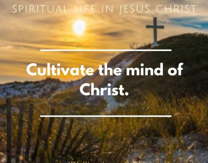 Cultivate the mind of Christ.