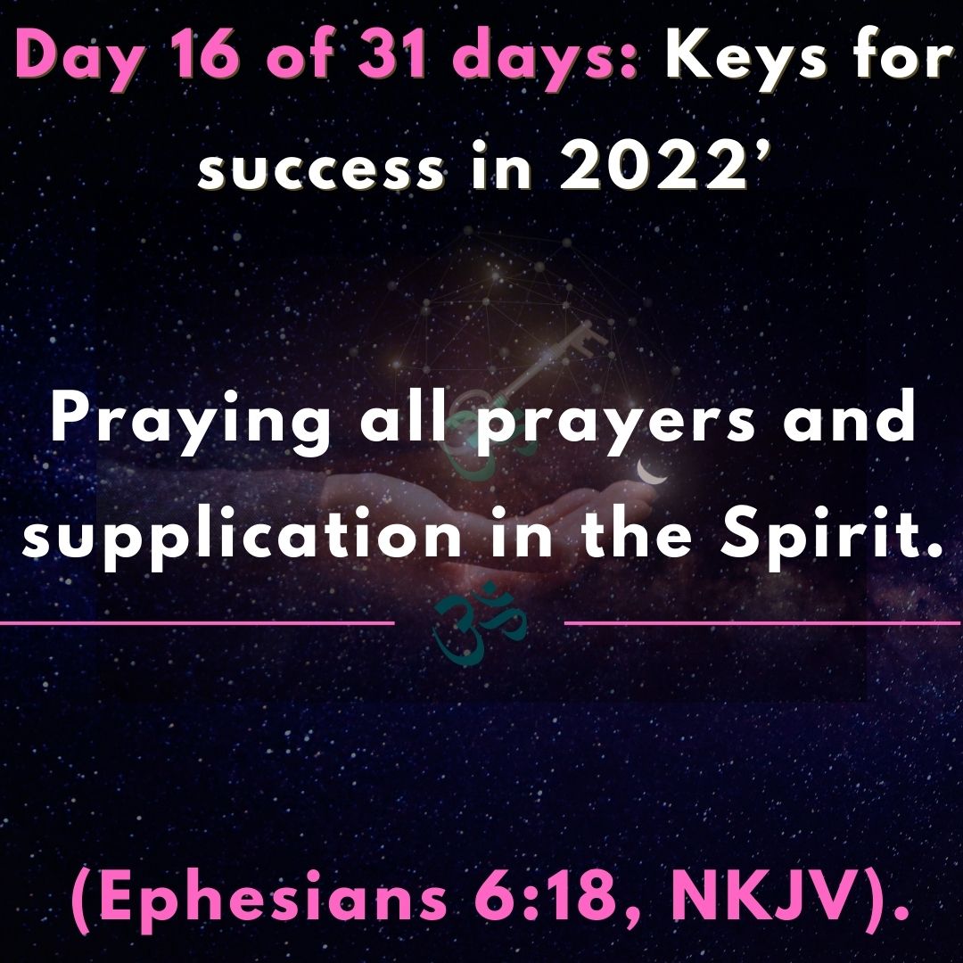 Praying all prayers and supplication in the Spirit.