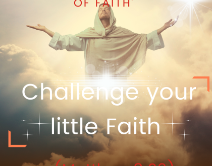 Day 20 of 30 days: ‘The Realm of Faith’ – Challenge your little Faith