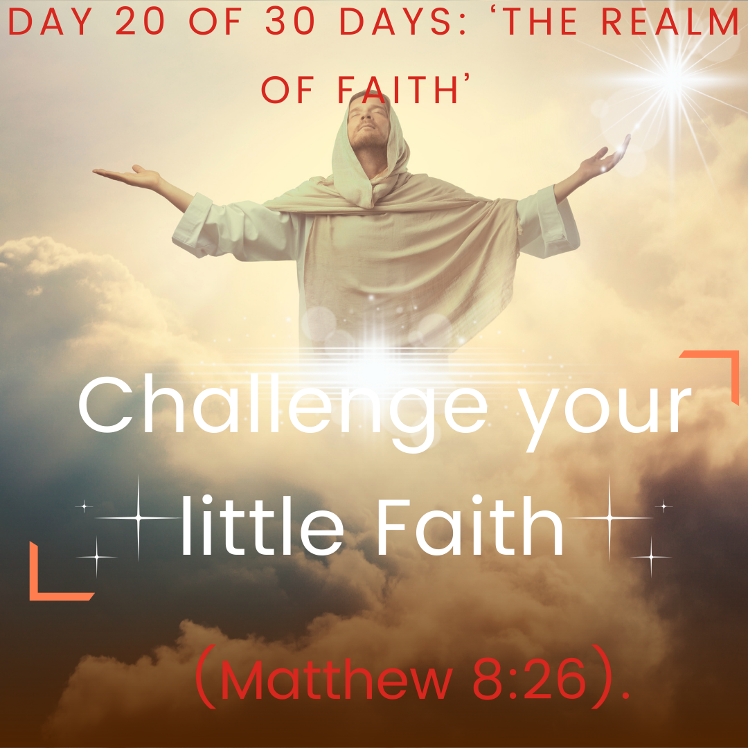 Day 20 of 30 days: ‘The Realm of Faith’ – Challenge your little Faith