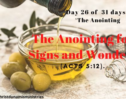 The Anointing for deliverance