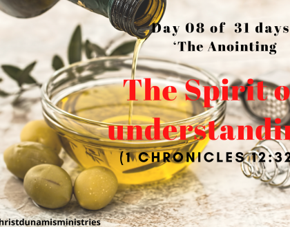 Day 08 of 31 days: ‘The Anointing’ – The Spirit of understanding