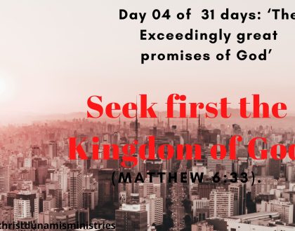 Seek first the Kingdom of God