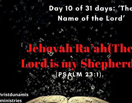 Jehovah Ra’ah(The Lord is my Shepherd)