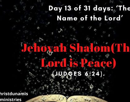 Jehovah Shalom(The Lord is Peace)