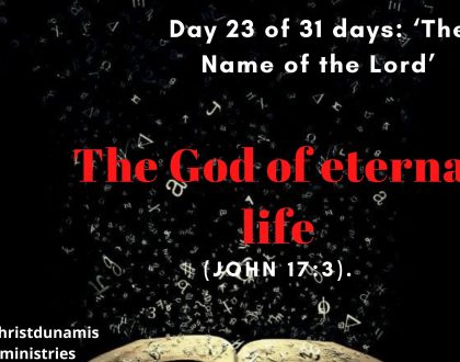 The God of eternal life