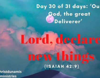 Day 30 of 31 days: ‘Our God, the great Deliverer’ – Lord, declare new things