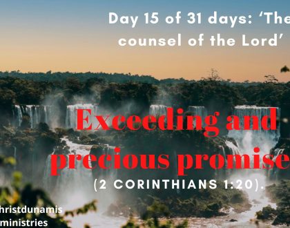 Day 15 of 31 days: ‘The counsel of the Lord’ – Exceeding and precious promises