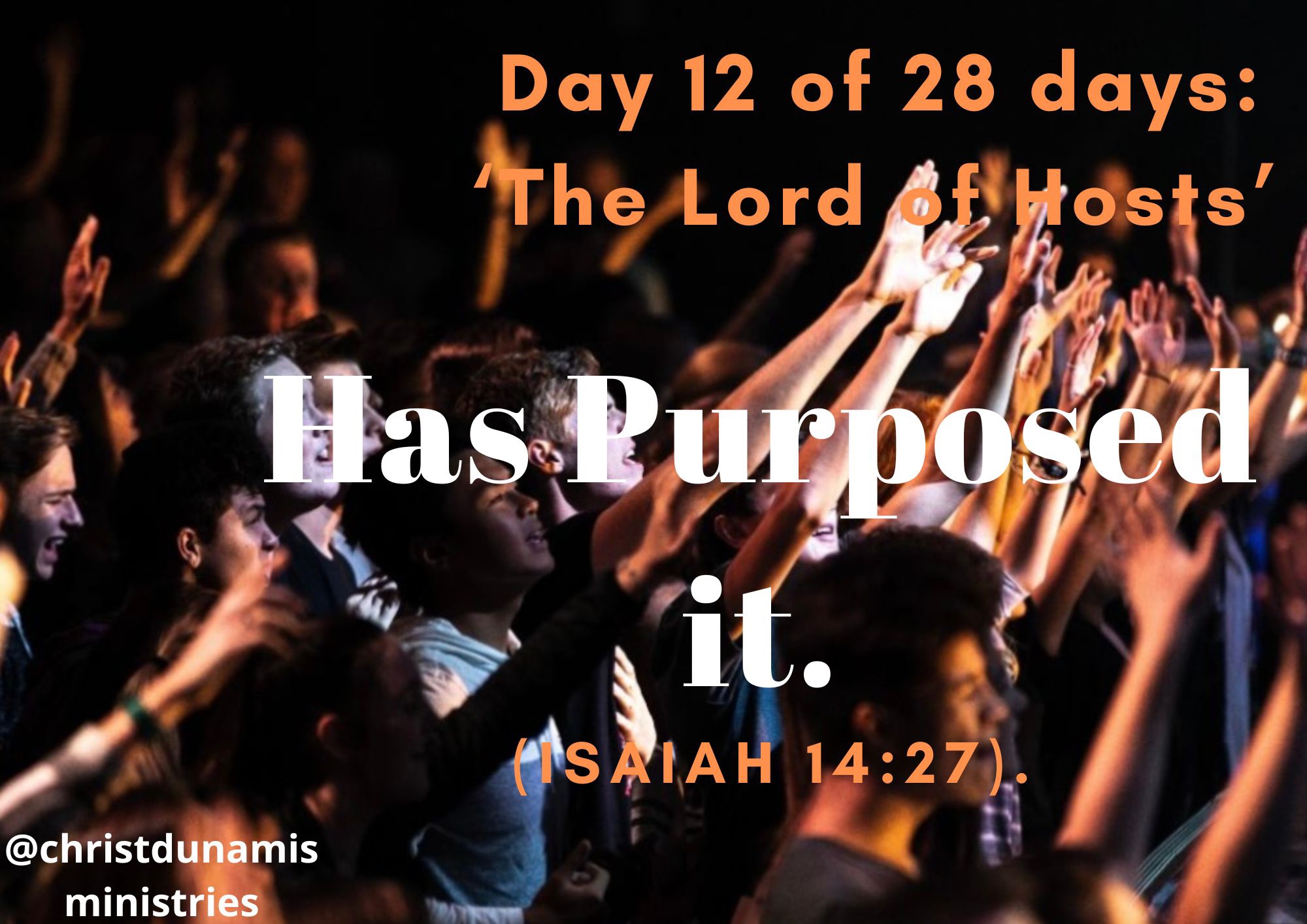 Day 12 of 28 days: ‘The Lord of Hosts’ Has Purposed it.