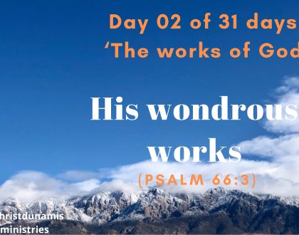 Day 02 of 31 days: ‘The works of God’ – His wondrous works