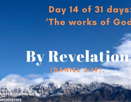 Day 14 of 31 days: ‘The works of God’ – By Revelation