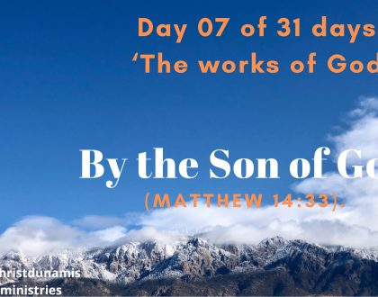 Day 07 of 31 days: ‘The works of God’ – By the Son of God
