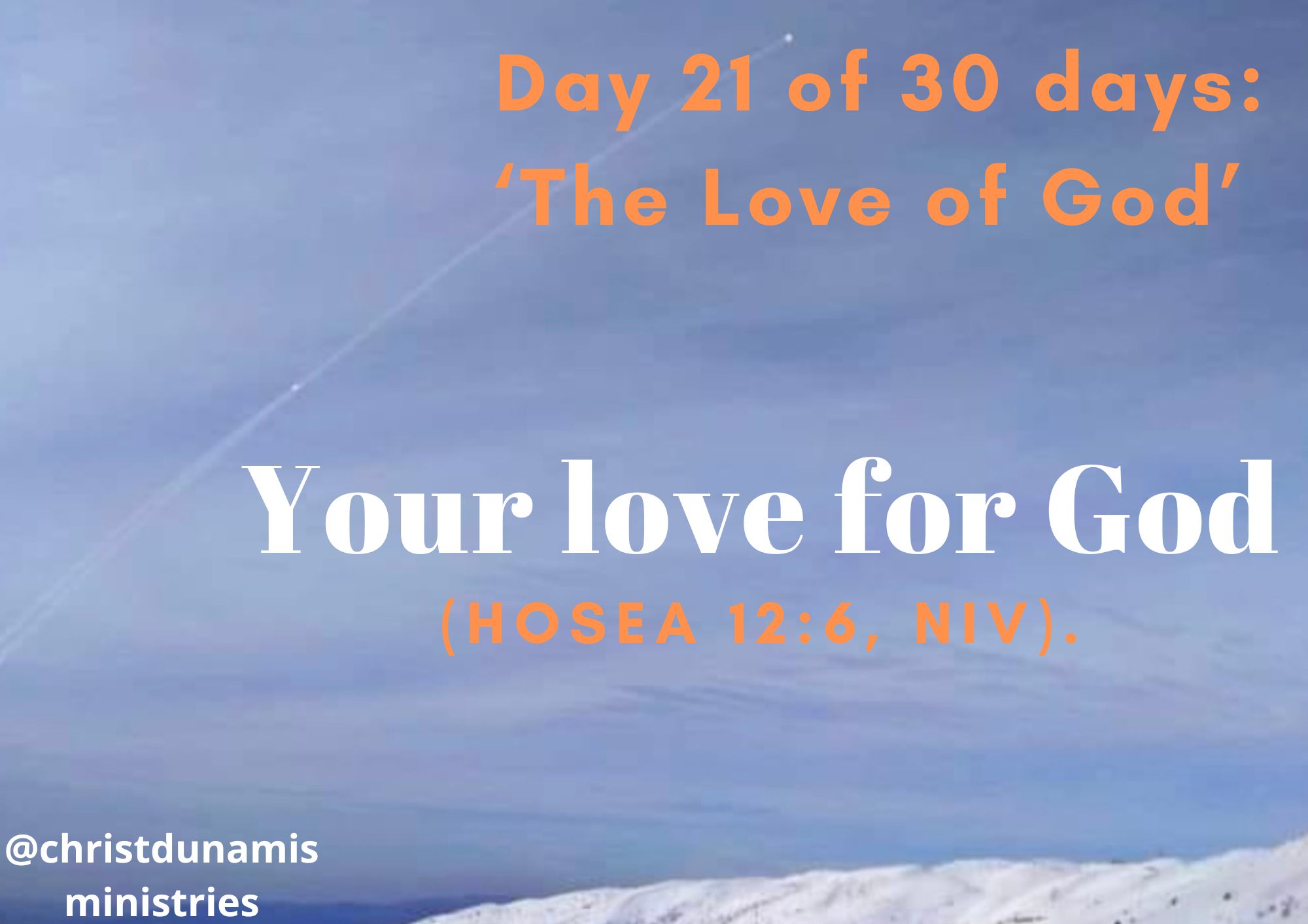 Your love for God