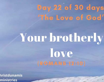 Day 22 of 30 days: ‘The Love of God’ – Your brotherly love