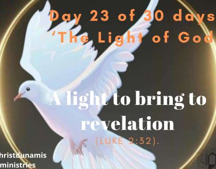 Day 23 of 30 days: ‘The Light of God’ – A light to bring to revelation