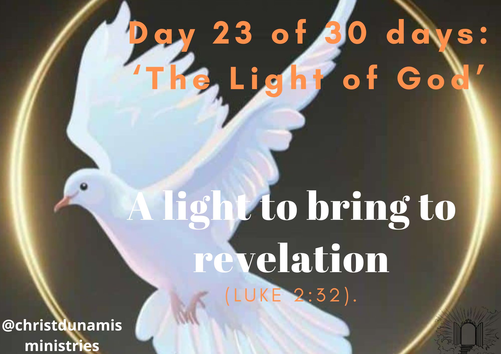 Day 23 of 30 days: ‘The Light of God’ – A light to bring to revelation