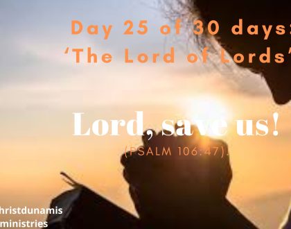 Day 25 of 30 days: ‘The Lord of Lords’ – Lord, save us!
