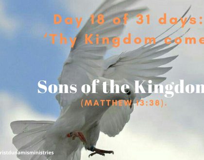 Day 18 of 31 days: ‘Thy Kingdom come’ – Sons of the Kingdom