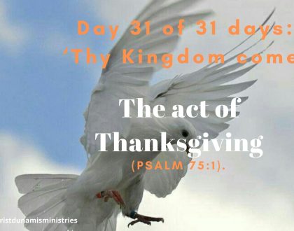 The act of Thanksgiving
