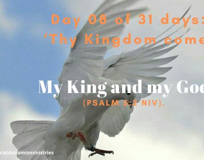 Day 8 of 31 days: ‘Thy Kingdom come’ – My King and my God