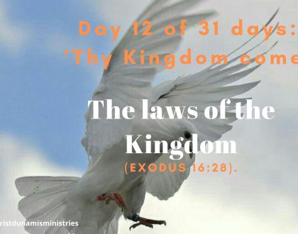 Day 12 of 31 days: ‘Thy Kingdom come’ – The laws of the Kingdom