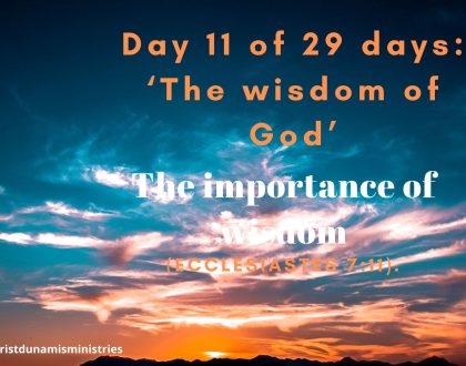 The importance of wisdom
