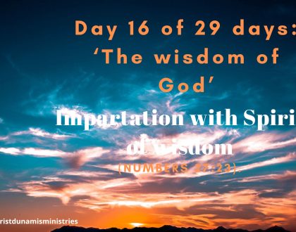 Impartation with Spirit of wisdom
