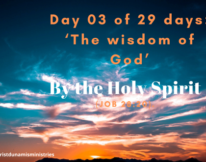 Day 3 of 29 days ‘The wisdom of God’