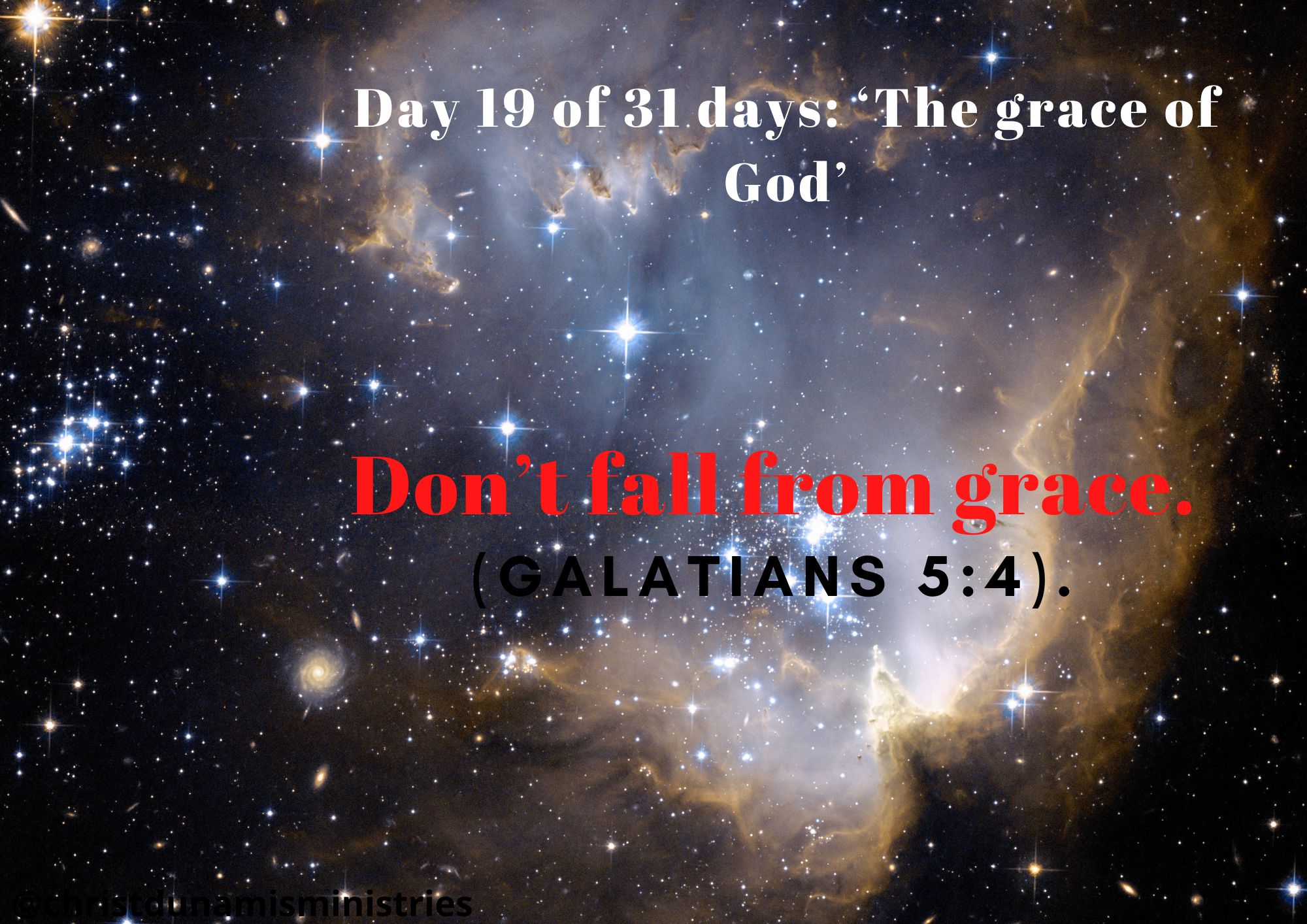 Don’t fall from grace.