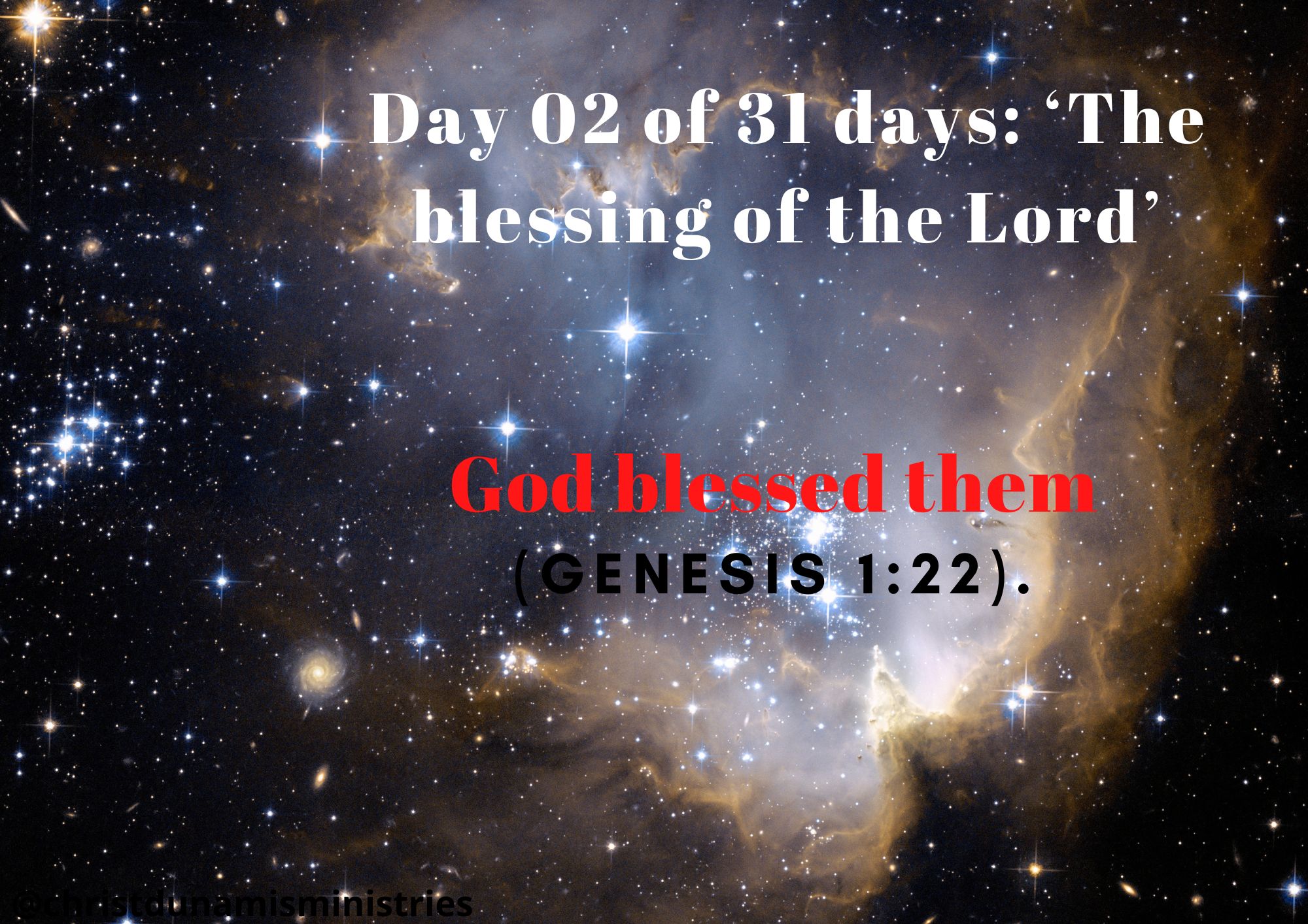 Day 02 of 31 days: ‘The blessing of the Lord’ – God blessed them