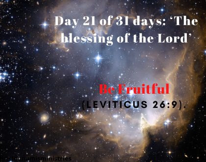 Day 21 of 31 days: ‘The blessing of the Lord’ – Be fruitful