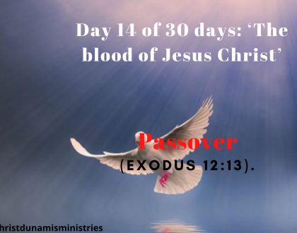 Day 14 of 30 days: ‘The blood of Jesus Christ’ – Passover
