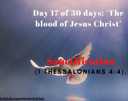 Day 17 of 30 days: ‘The blood of Jesus Christ’ – Sanctification