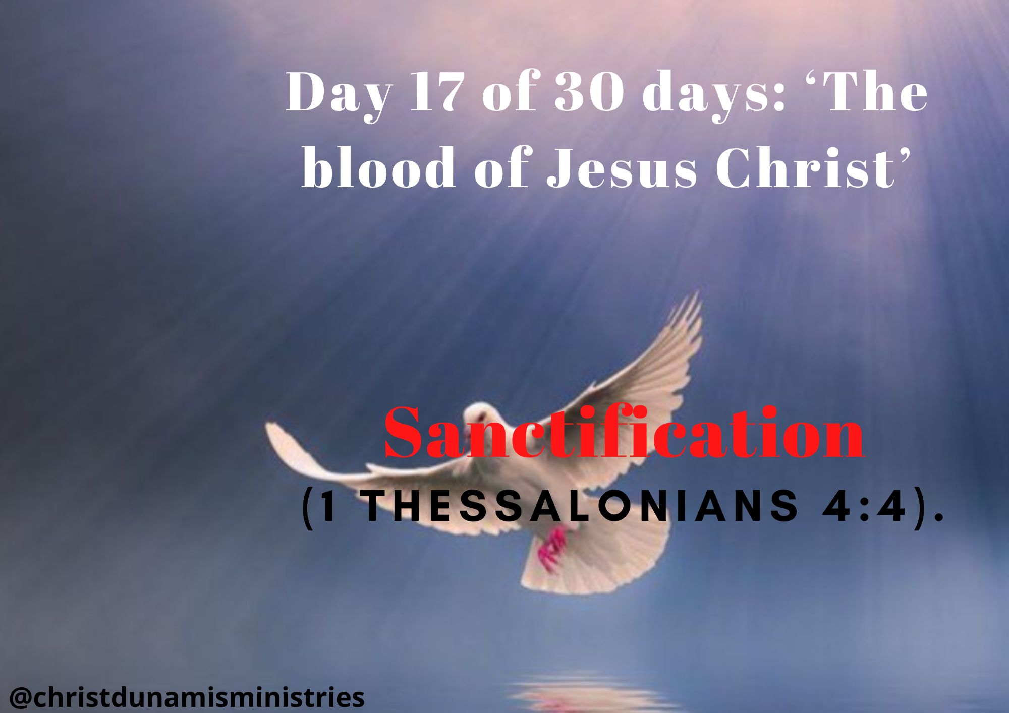Day 17 of 30 days: ‘The blood of Jesus Christ’ – Sanctification