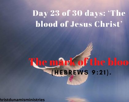 Day 23 of 30 days: ‘The blood of Jesus Christ’ – The mark of the blood