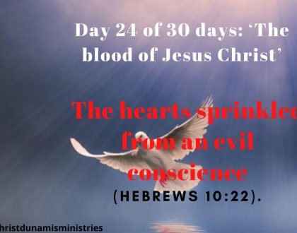 Day 24 of 30 days: ‘The blood of Jesus Christ’ – The hearts sprinkled from an evil conscience