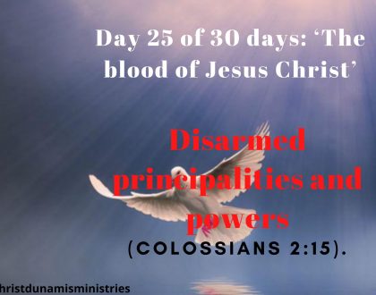 Day 25 of 30 days: ‘The blood of Jesus Christ’ – Disarmed principalities and powers
