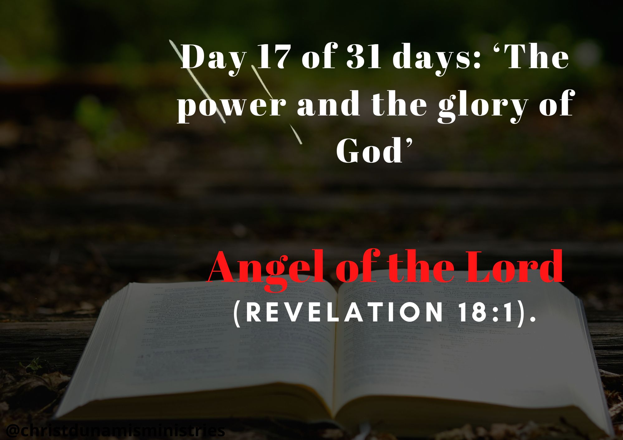 Day 17 of 31 days: ‘The power and the glory of God’ – Angel of the Lord