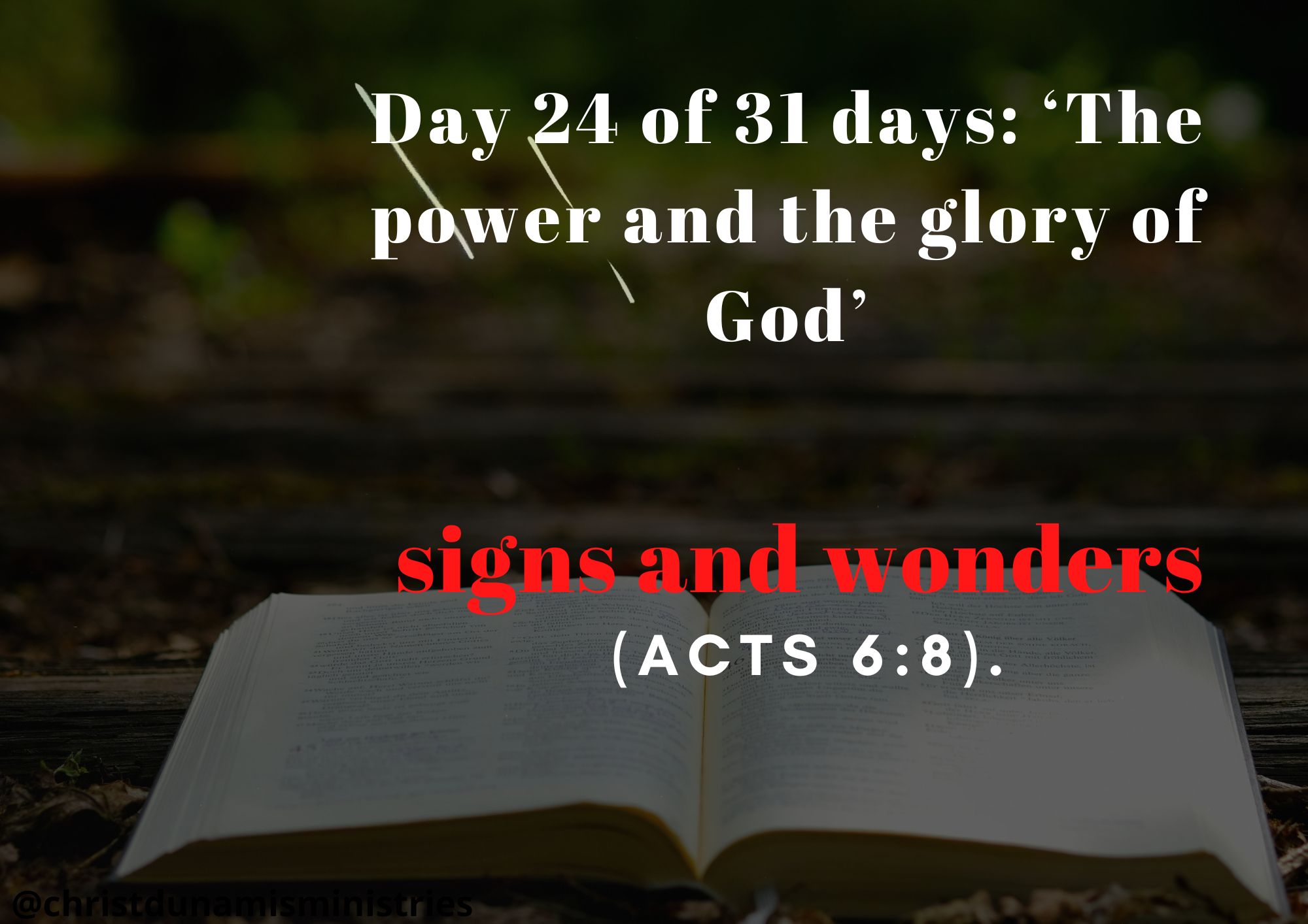 Day 24 of 31 days: ‘The power and the glory of God’ – signs and wonders