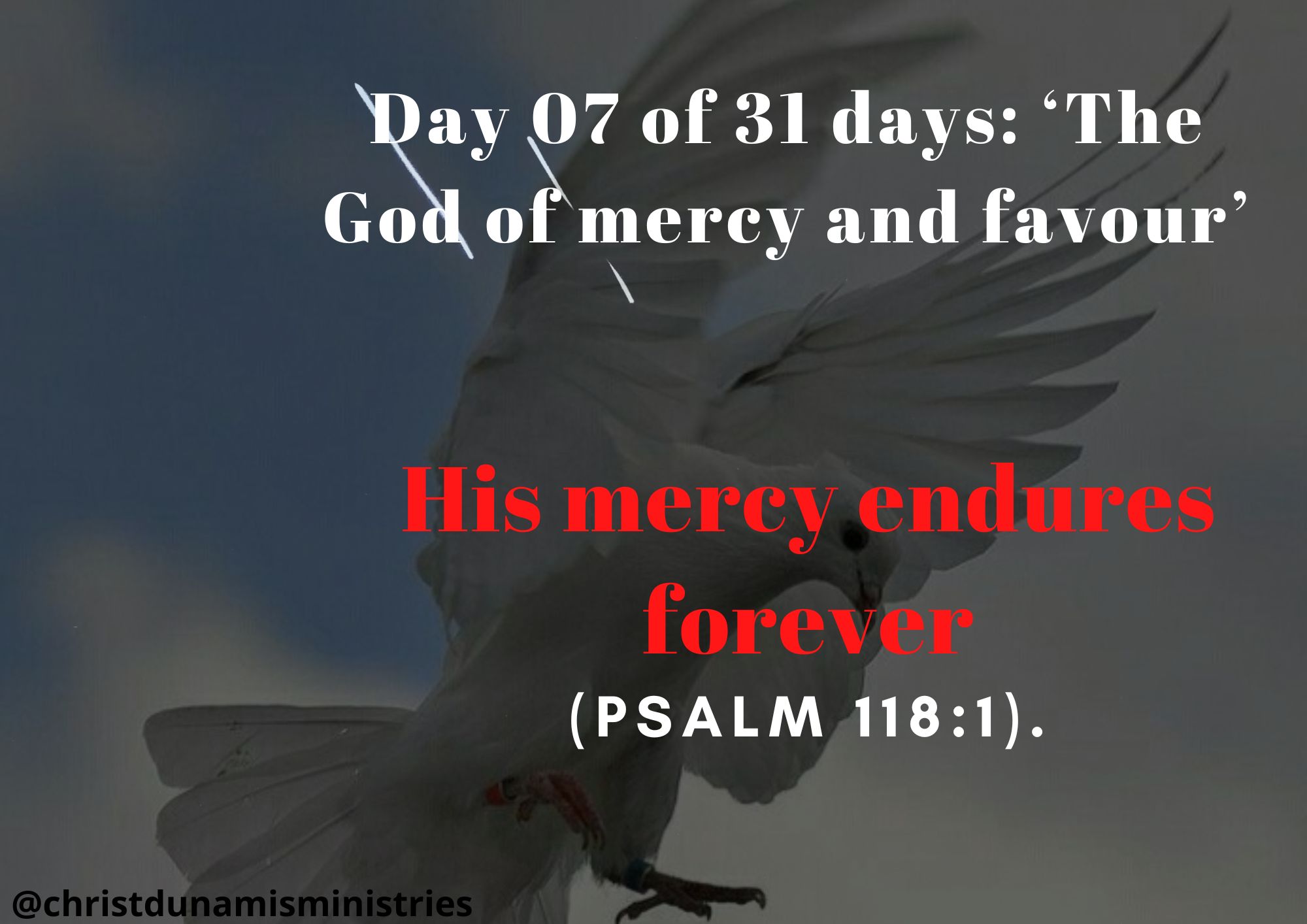 Day 07 of 31 days: ‘The God of mercy and favour’ – His mercy endures forever