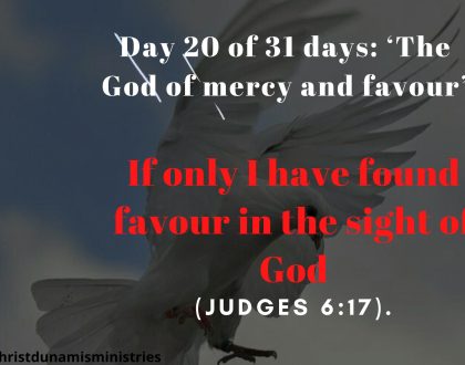 Day 20 of 31 days: ‘The God of mercy and favour’ – If only I have found favour in the sight of God