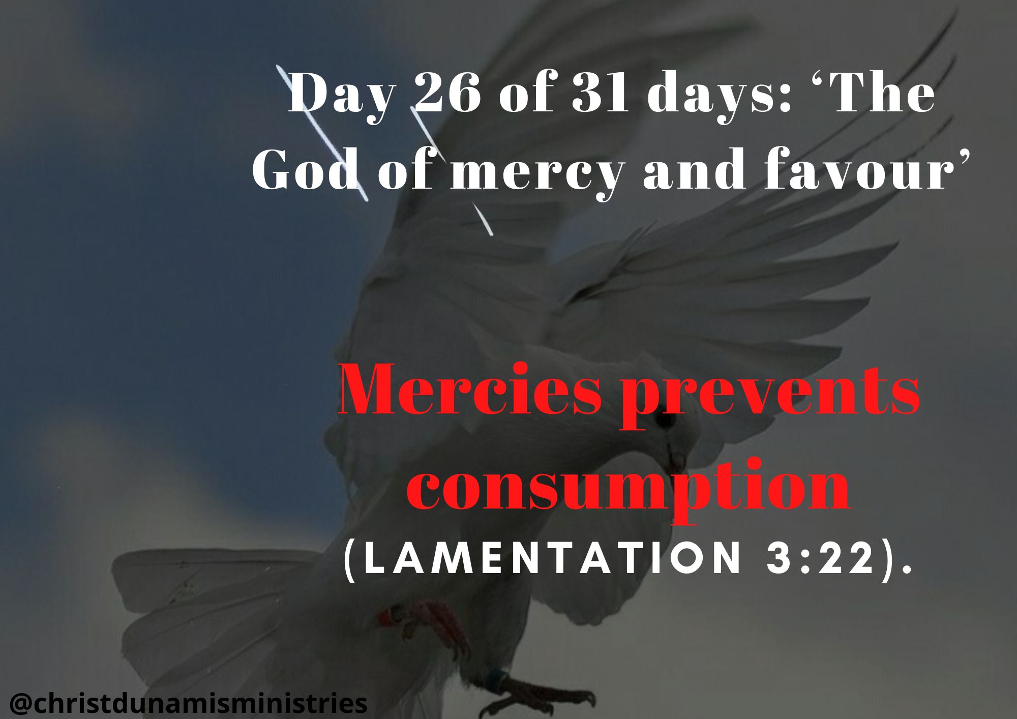 Day 26 of 31 days: ‘The God of mercy and favour’ – Mercies prevents consumption