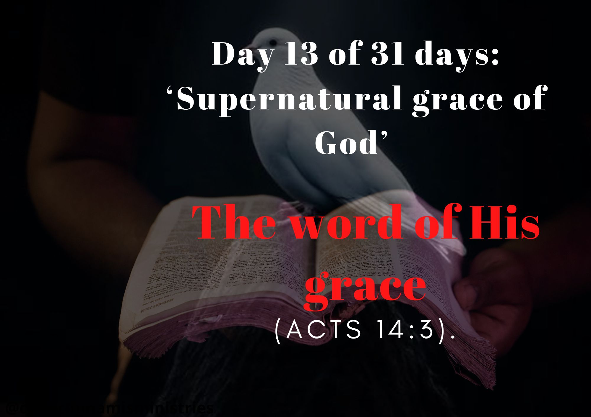 Day 13 of 31 days: ‘Supernatural grace of God’ – The word of His grace